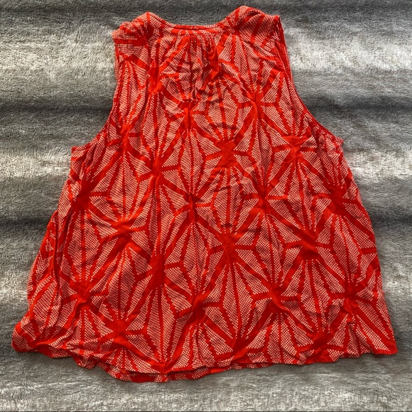 Anthropologie Maeve Emma Tank Top Orange Geometric - Picture 5 of 6